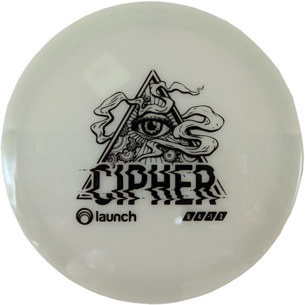 Cipher in Alpha Glow plastic from Launch Disc Golf.