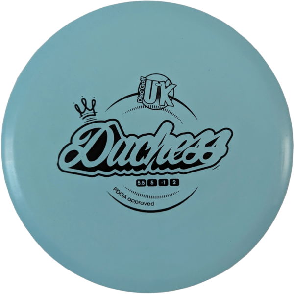 Duchess from Launch Disc Golf UK in Omega plastic. Blue Colour.