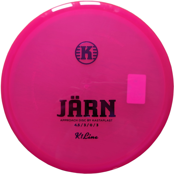 Jarn in K1 Plastic from Kastaplast. Colour is Pink with a black Stamp.