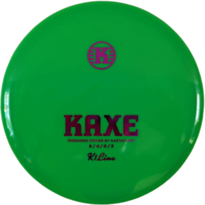 Kaxe in K1 Plastic from Kastaplast. The colour is green with a pink stamp.
