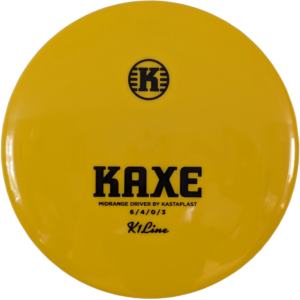 Kaxe in K1 Plastic from Kastaplast. The colour is yellow with a black stamp.