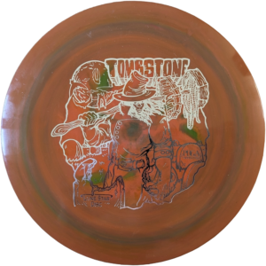 Alpha Tombstone from Lone Star Discs. In Brown colour with Silver stamp