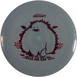 Buzzz in ESP Plastic from Discraft. Custom Yeti/Bristol Disc Golf Stamp. Colour is Light Blue with a Magenta Line Stamp