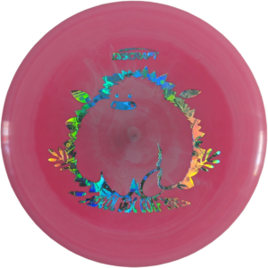 Buzzz in ESP Plastic from Discraft. Custom Yeti/Bristol Disc Golf Stamp. Colour is Pink Swirl with a Silver Money Stamp