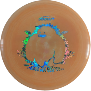 Buzzz in ESP Plastic from Discraft. Custom Yeti/Bristol Disc Golf Stamp. Colour is Orange Swirl with Silver Money Stamp