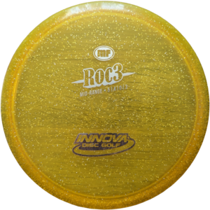 Used Roc3 in Metal-Flake plastic from Innova. Colour is Transluscent orange with a Silver Stamp.