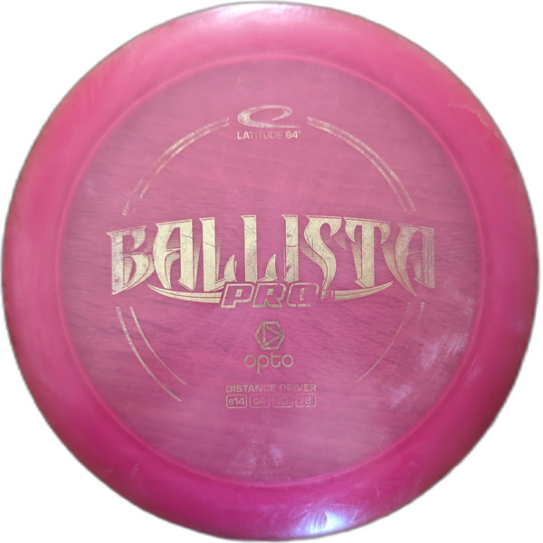 Used 7/10 Ballista Pro in Opto plastic from Latitude 64. Colour is Purple/pink with a Silver stamp.