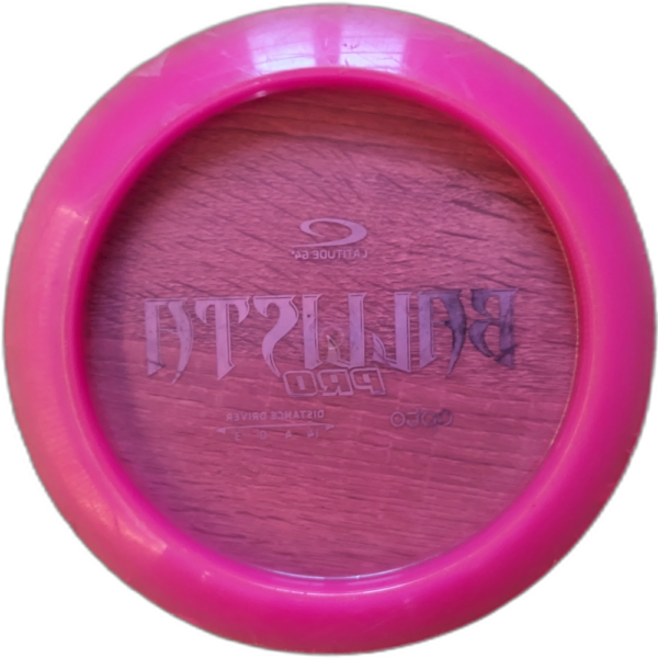 Used 7/10 Ballista Pro in Opto plastic from Latitude 64. Colour is Pink. No ink on rim