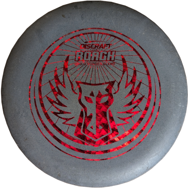 Roach Bro-D Rubber-blend from Discraft Grey with Red stamp.