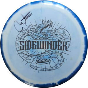 used 8/10 Halo star sidewinder from innova discs. white with a blue rim.