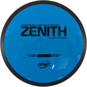 Zenith in Neutron plastic from MVP. Colour is Blue with a black stamp and rim.