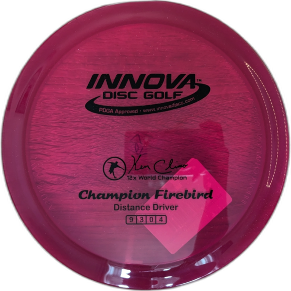 Champion Firebird from Innova. Colour is maroon with black stamp.