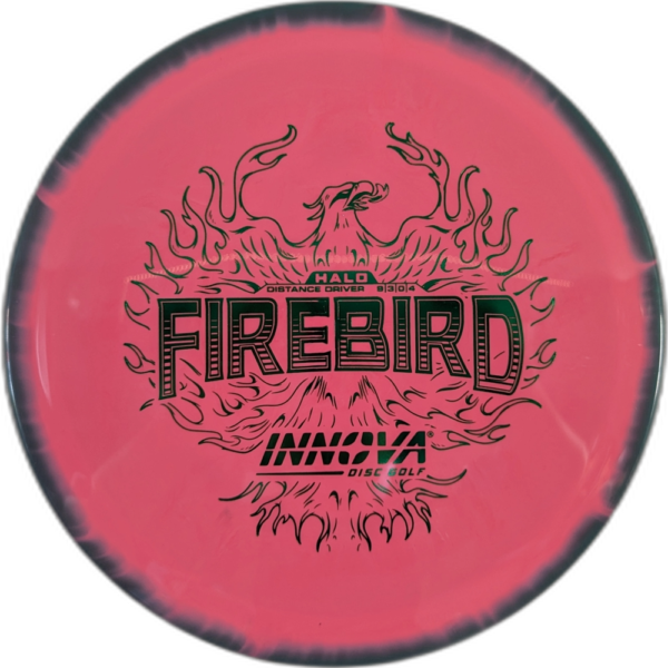 Halo Star Firebird from Innova. Colour is Pink centre, with a Grey rim and a Red stamp.