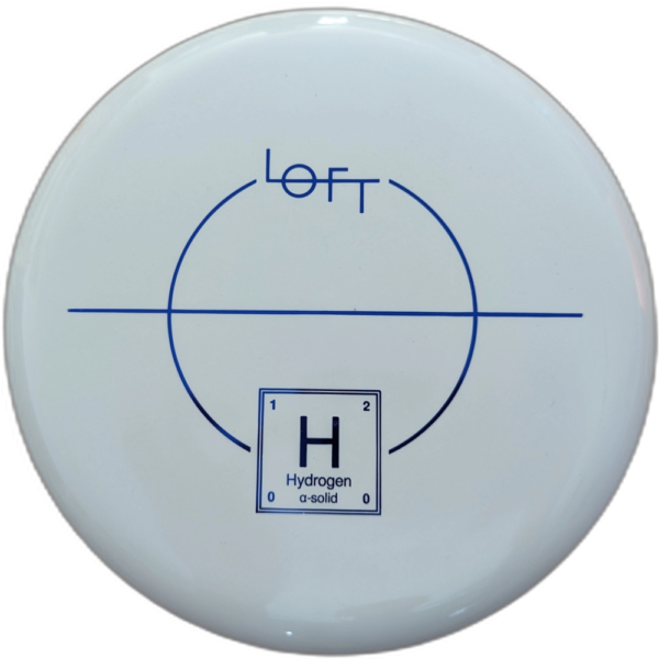 Alpha-solid hydrogen from Loft Discs. Colour is White with a blue stamp.
