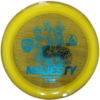 Active Premium Majesty from Discmania. Colour is yellow with a blue stamp.