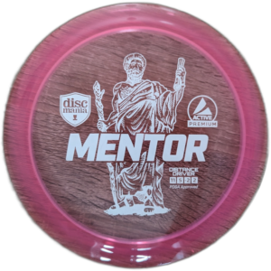 Discmania Active Premium Mentor. Colour is pink with a white stamp.