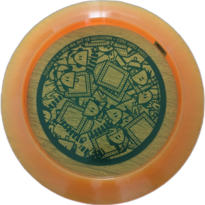 Z-Line Nuke from Discraft. Essex Open Signature Stamp. Colour is Orange with a Blue stamp.