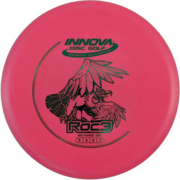 DX Roc3 from Innova. Colour is Pink with a Back stamp.