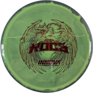 Halo Star Roc3 from Innova. Colour is Green and Yellow Centre, with a Grey Rim and Red Stamp.