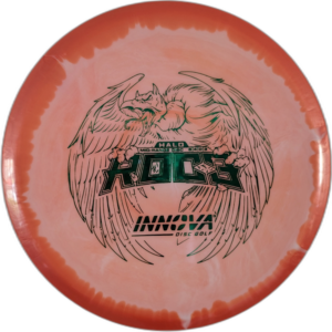 Halo Star Roc3 from Innova. Colour is White and Light Orange Centre with Orange Rim and Green Stamp.