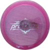 Premium Metal-Flake Talisman from Prodiscus. Colour is Pink with a silver stamp.