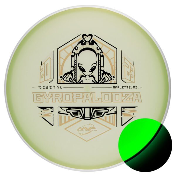 stamp from the legendary Mike Inscho. GYROnauts have been waiting for it and it’s finally arrived - the Eclipse Glitch! Featuring our classic Eclipse green glow core, this is the first time the Glitch has ever been released with an Eclipse flight plate. What better way to celebrate GYROpalooza - don’t miss out on this historic entry in MVP’s history!