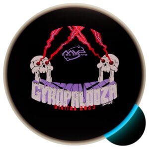 A celebration of all things GYRO surely can’t be complete without including an offering from one of the best artists in disc golf - Skulboy! These Eclipse R2 Neutron Craves will also feature glowing rims (colors will vary). Light up the fairway this GYROpalooza with the Eclipse R2 Neutron Crave!