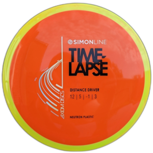 Neutron Time-Lapse from Axiom Discs. Colour is Orange with a Swirly Yellow Rim.