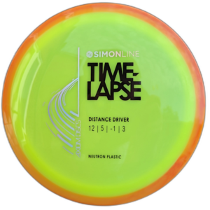 Neutron Time-Lapse from Axiom Discs. Colour is Yellow with a Swirly Orange Rim.