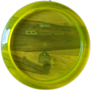 Used C-Line CD1 from Discmania, Colour is Yellow with a Red stamp. Ink on back