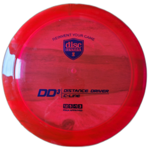 Used C-Line DD3 from Discmania. Colour is Red with a Purple Stamp,