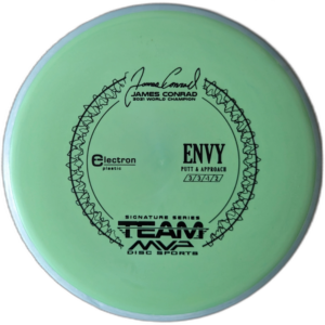 Envy in electron plastic from MVP. Colour is Light Green with a black stamp and a grey/light blue rim.