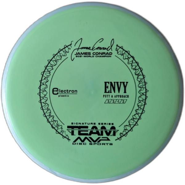 Envy in electron plastic from MVP. Colour is Light Green with a black stamp and a grey/light blue rim.
