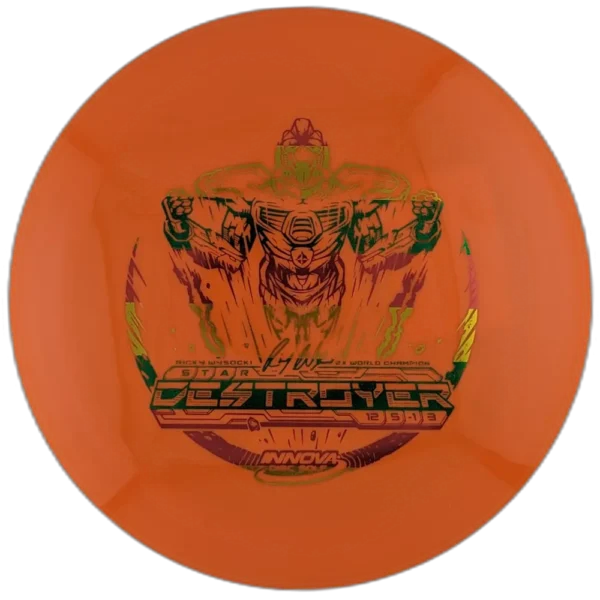 Star Destroyer from Innova. Orange with Red Green and Gold Sockibot Stamp, 173-5g