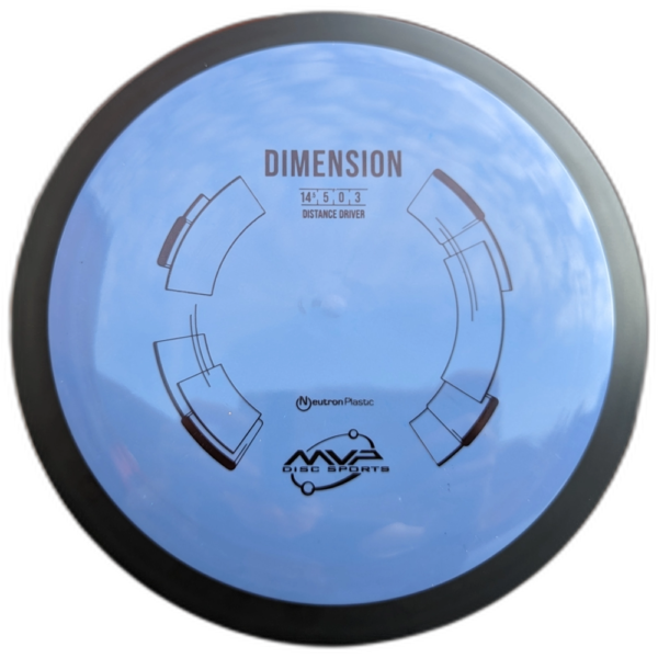 Neutron Dimension from MVP. Blue with Black Rim.