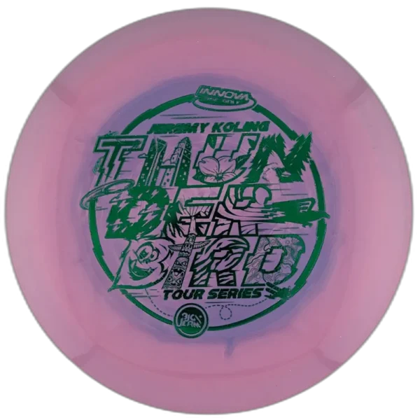 Jeremy Koling Tour Series Thunderbird from Innova. Pink and Purple with Green Stamp, 173-5g.