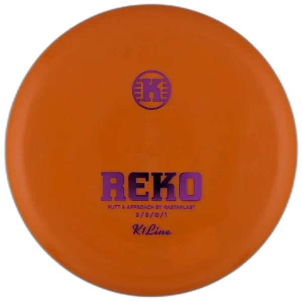 K1 Reko from Kastaplast. Orange with Pink Stamp.