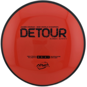 Neutron Detour from MVP, Red with Black Stamp.