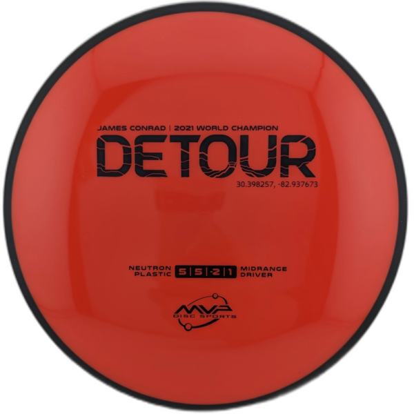 Neutron Detour from MVP, Red with Black Stamp.