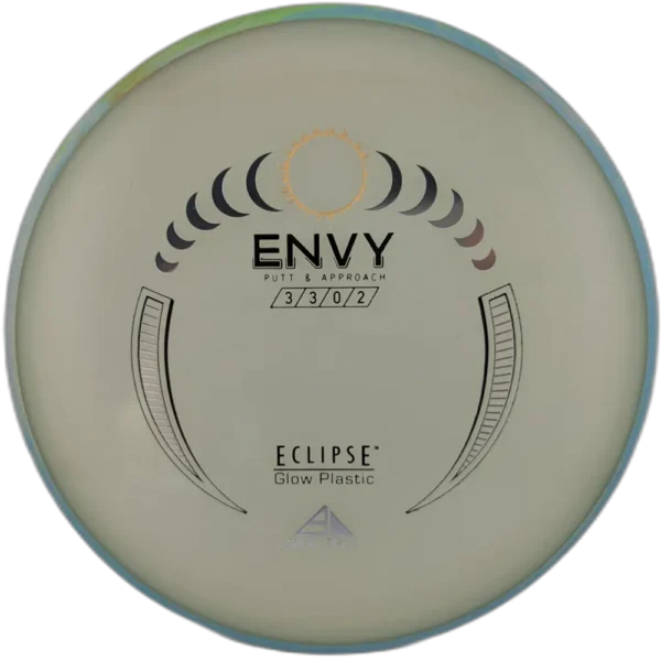 Eclipse Envy from Axiom Discs. Glow plastic with Green and Blue Swirly Rim