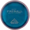 Proton Fireball from Axiom Discs. Blue with a Purple Swirly Rim.