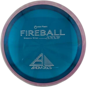 Proton Fireball from Axiom Discs. Blue with a Purple Swirly Rim.