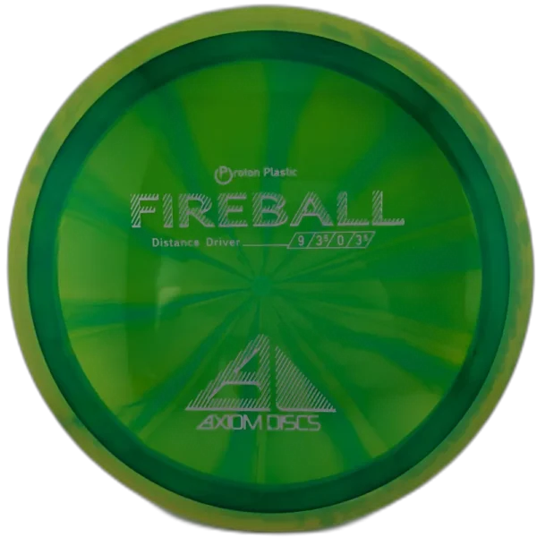 Proton Fireball from Axiom Discs. Green with a Green Swirly Rim.