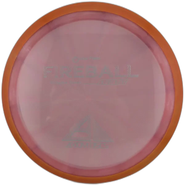 Proton Fireball from Axiom Discs. Pink with a Orange Swirly Rim.