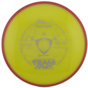 Neutron Crave from Axiom Discs. Yellow with Red Rim.