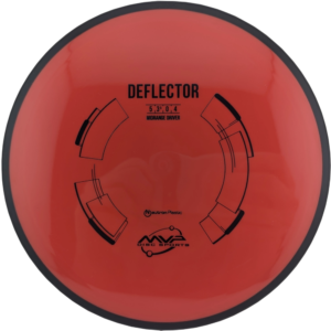 Neutron Deflector from MVP Discs Sports. Red with Black rim.