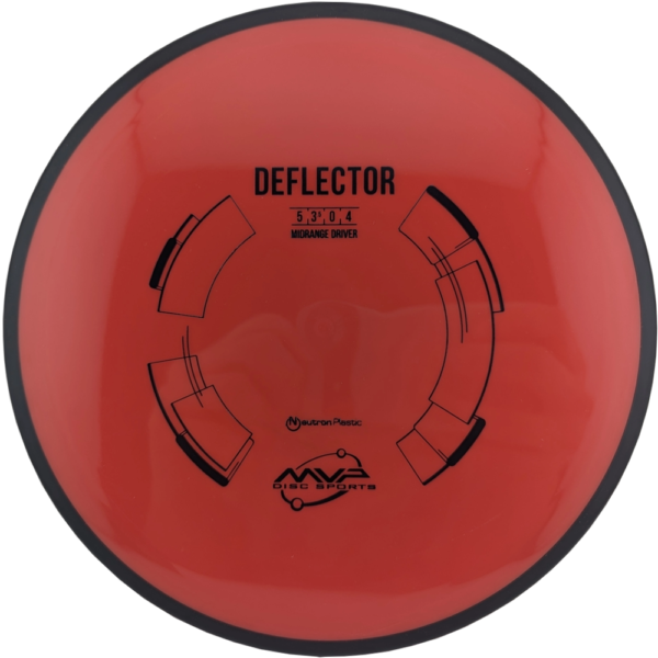 Neutron Deflector from MVP Discs Sports. Red with Black rim.