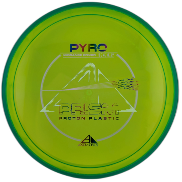 Proton Prism Pyro from Axiom Discs. Green with Dark Green Rim.