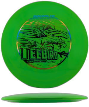 Innova Teebird Star. #1 Green with Turquoise, Gold and Silver Stamp, 173-5g