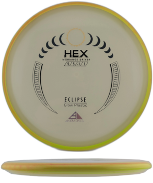 Axiom Discs Hex Eclipse. Glow with Yellow and Orange Swirly Rim, 176g